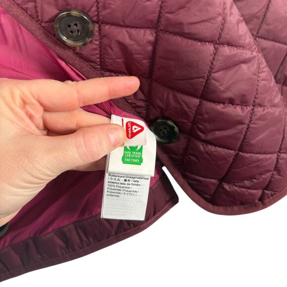 J Crew Quilted Lightweight Primaloft Signature Puffer Lady Jacket Maroon Women 4 - Picture 5 of 9